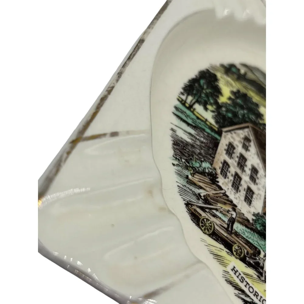 Vintage Historic Lorillard Mill Ash Tray 7.5x7.5